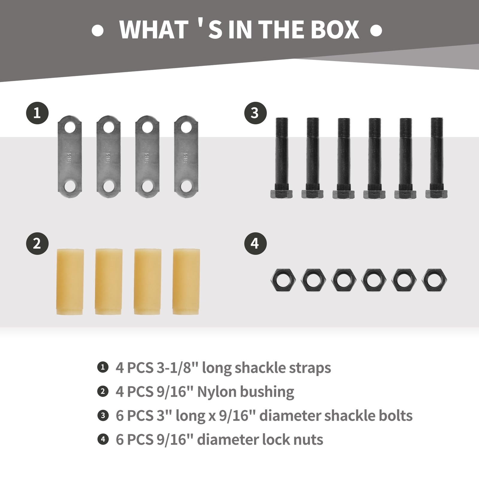 Trailer Axle Shackle Kit 3500-7200 lbs Trailer Axle Kit for Double Eye Spring