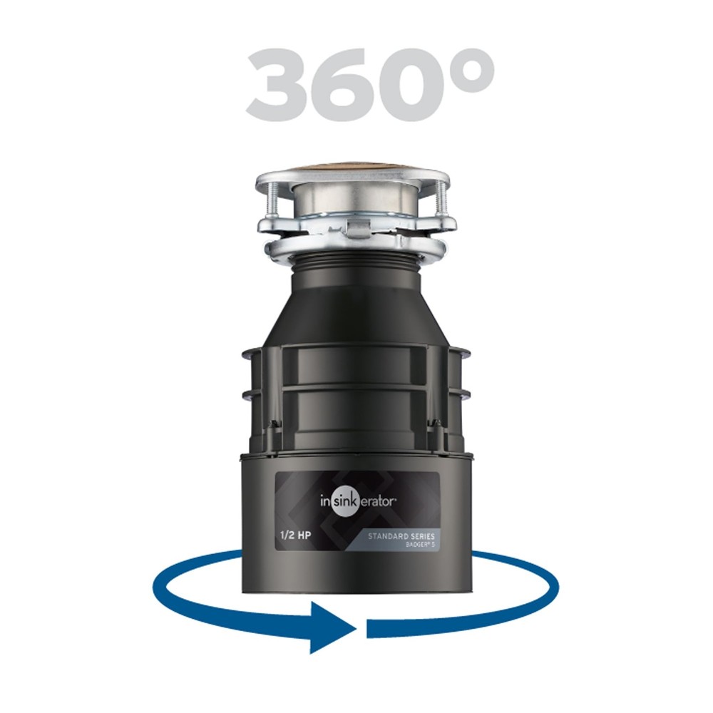 InSinkErator BADGER5 Badger 5 Garbage Disposal, 1/2 HP