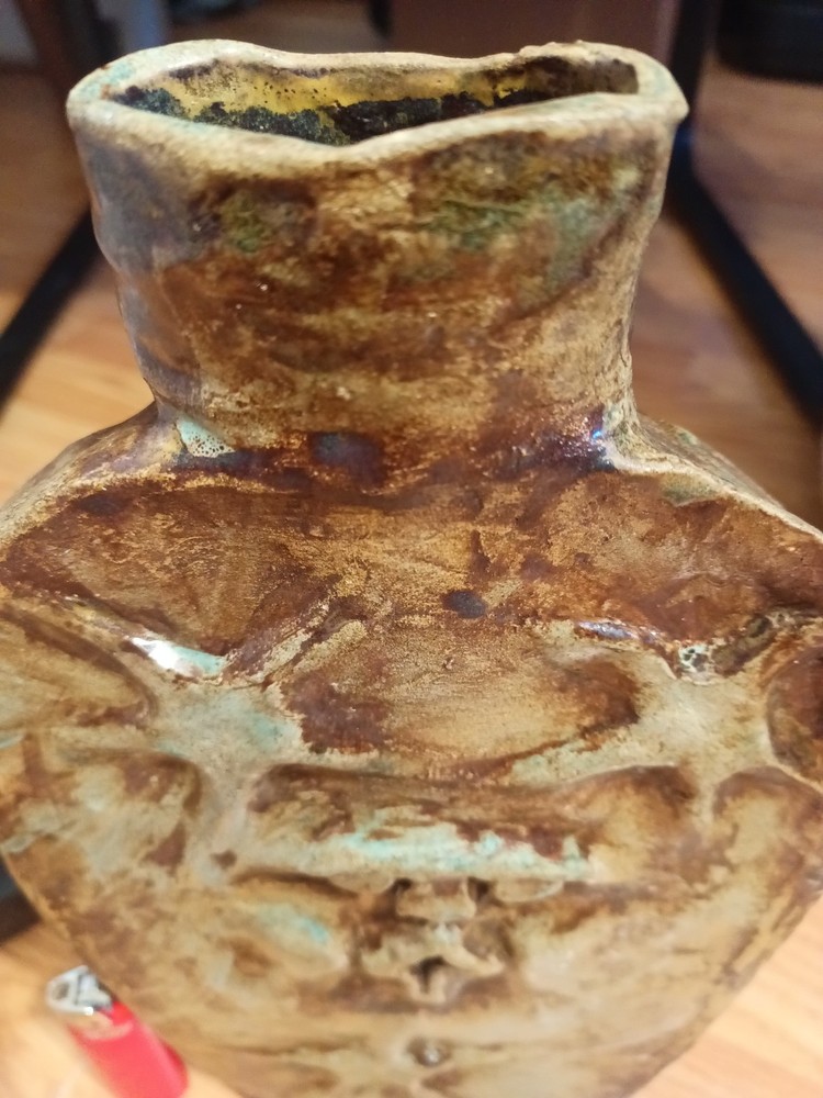 Handmade ceramic ceremonial Ayahuasca Sun Flask