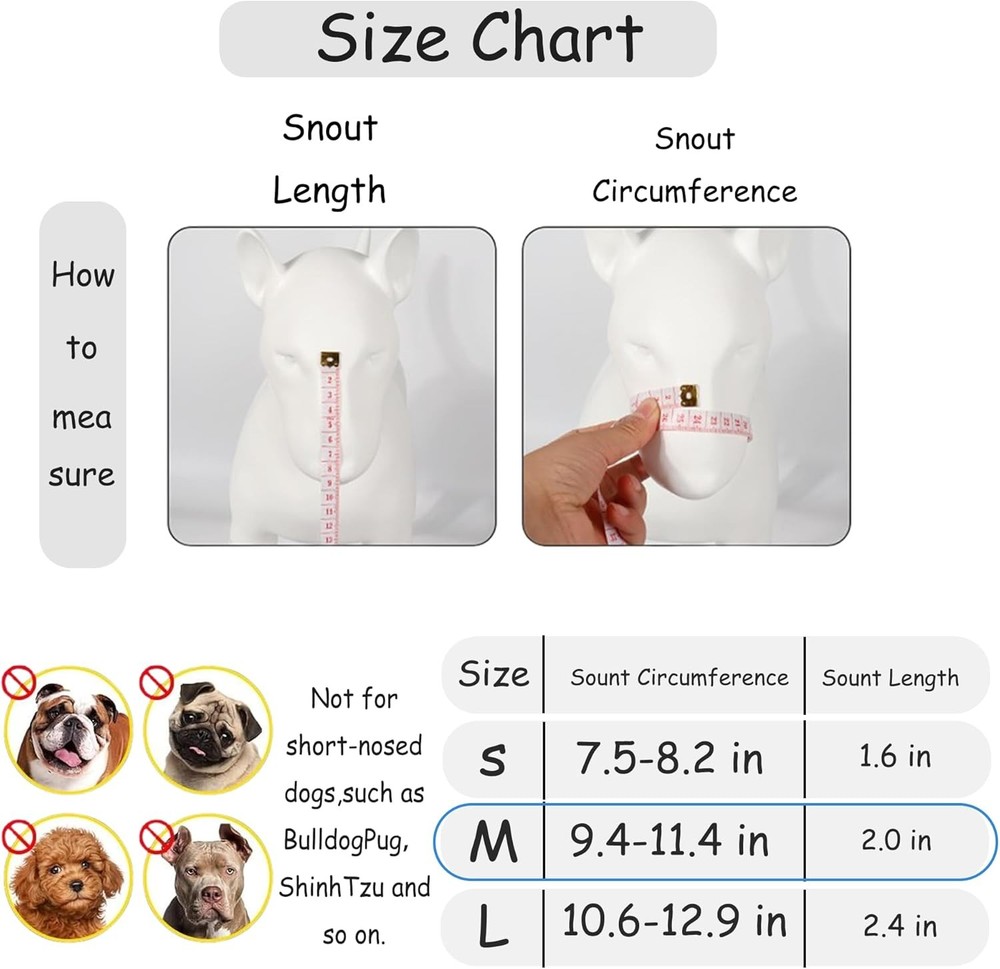 Dog Muzzle,Soft Air Mesh Muzzle Medium Large Dogs to Prevent Biting Barking