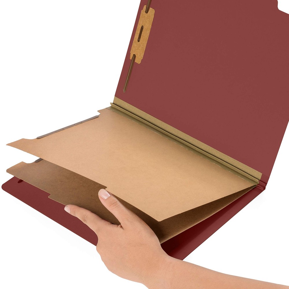 10 Red Classification Folders - 2 Divider - 2 Inch Tyvek Expansions - Durable...