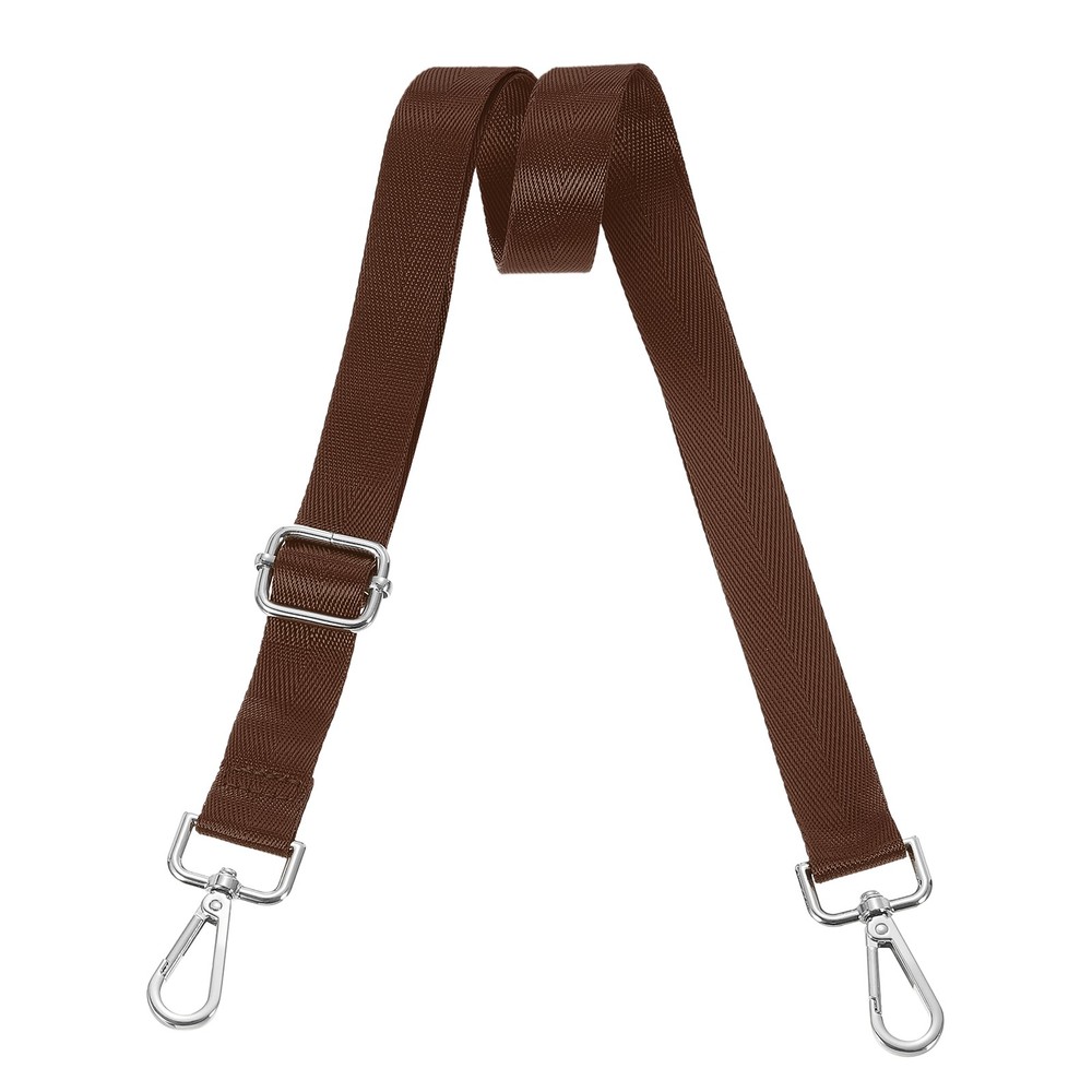 2.5cm Wide Shoulder Strap, Dark Brown, Silver Pull Core Buckle