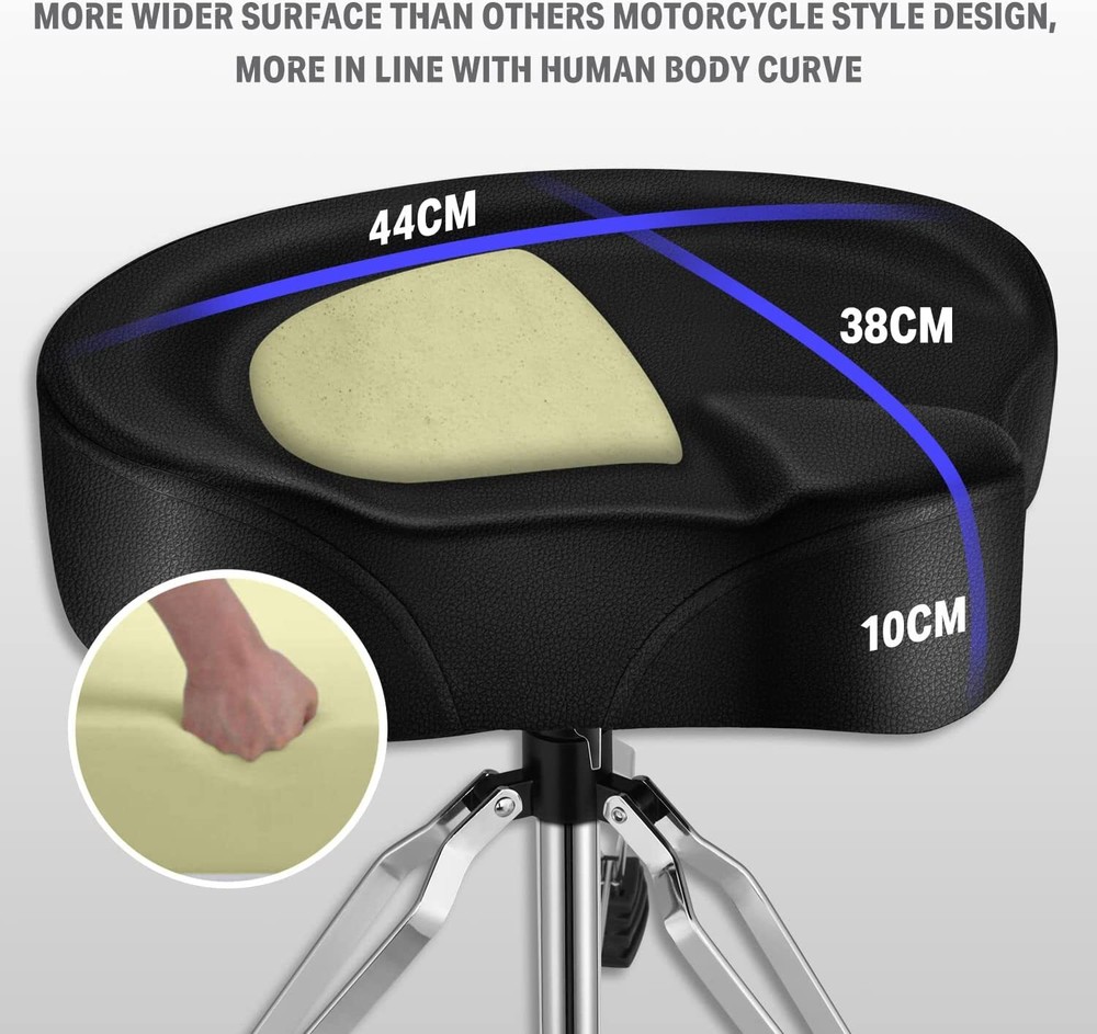 Donner Drum Throne Padded Seat Stable Height Adjustable Stool Double Braced Leg
