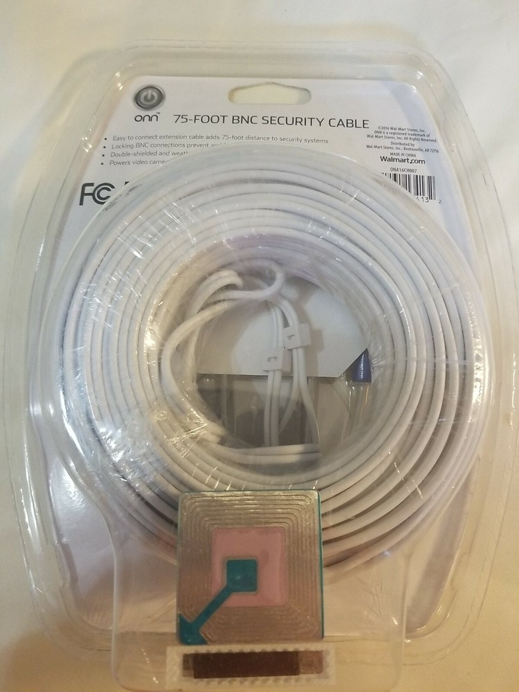 2016 Onn 75-Foot BNC Security Cable, BNC & DC Power Cable NEW