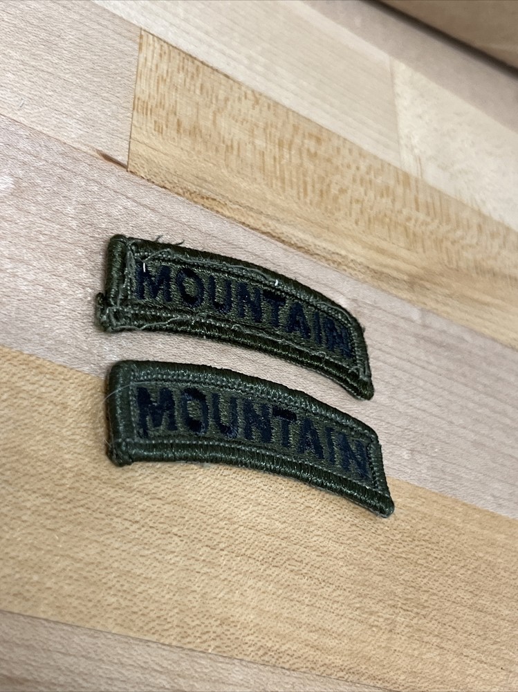 2 U.S. US CLOTH SUBDUED MOUNTAIN SHOULDER TAB