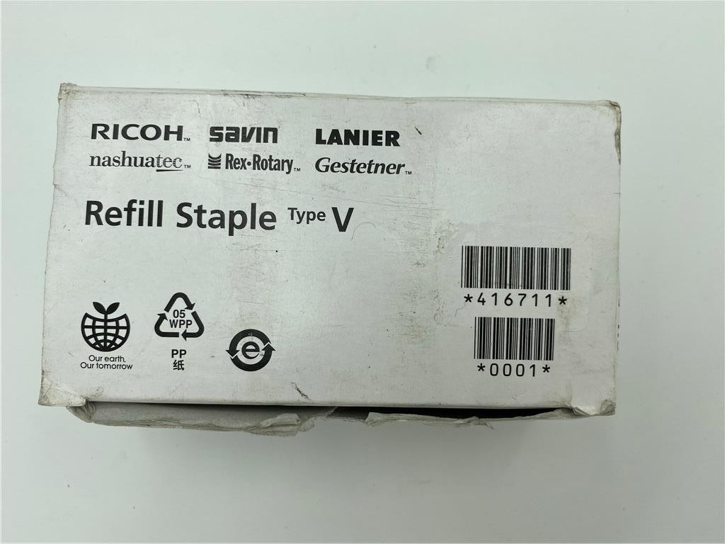 NEW Box of Genuine Ricoh Savin Lanier Refill Staples Type V 601R-EXP 416711