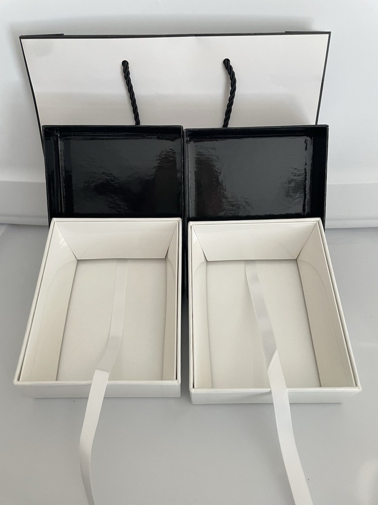 2 Authentic Limited Editions CHANEL Holiday Square Empty Gift Box Bag Boxes