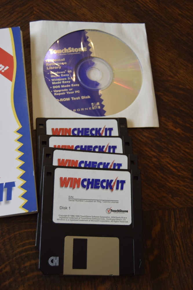 Vintage! Touchstone Anti Virus Bundle PC-Collin 95 Win Check It 4.0 Software