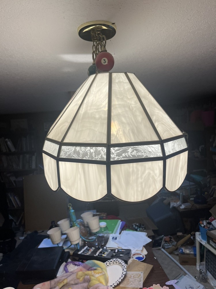 Vintage Stained glass Pool table Light