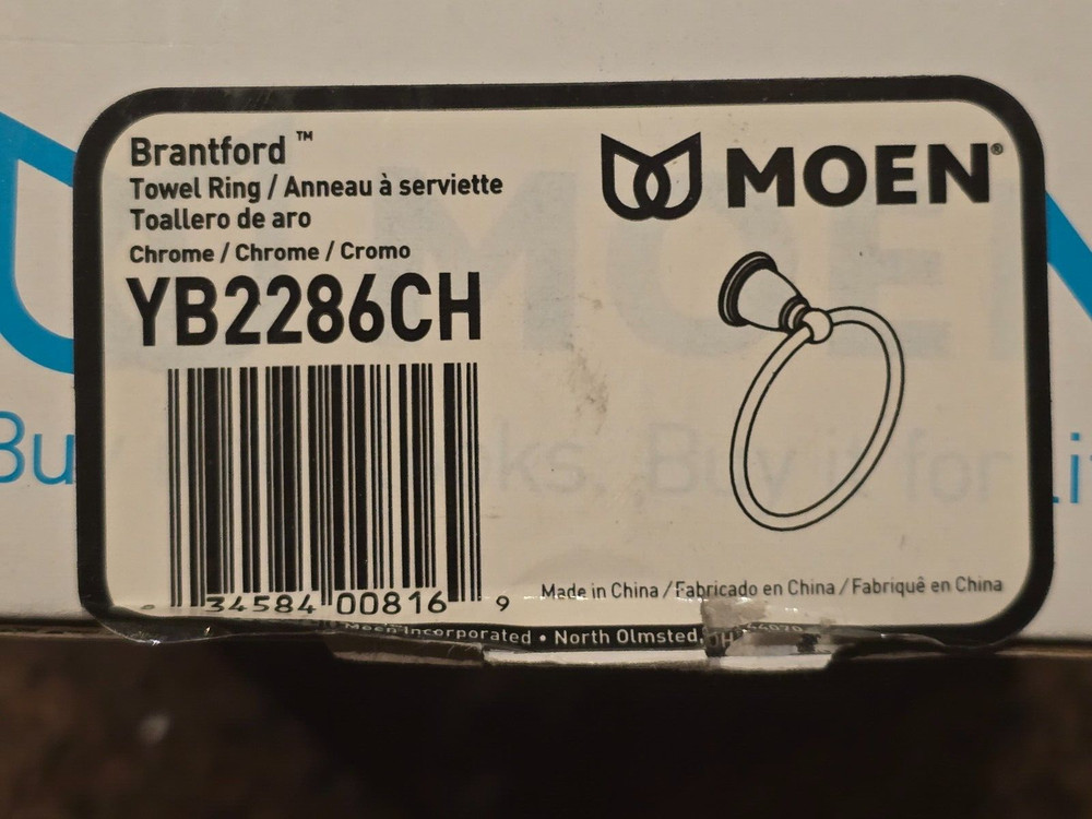 Moen Brantford YB2286CH Towel Ring Chrome