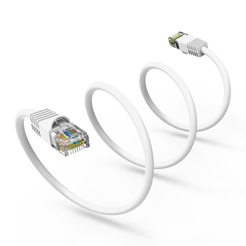 8FT Cat6 RJ45 Network LAN Ethernet UTP Patch Booted Cable Copper 24AWG White