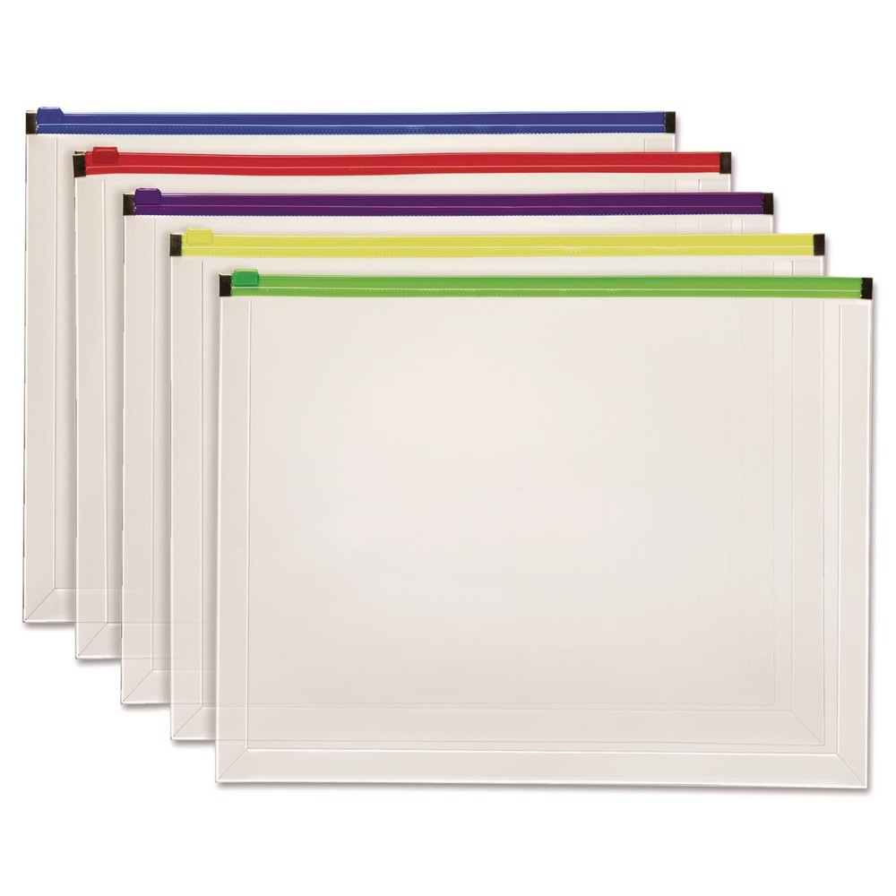 Pendaflex Poly Zip Envelope, Plastic Expanding File Pockets, Clear Zipper Pouche