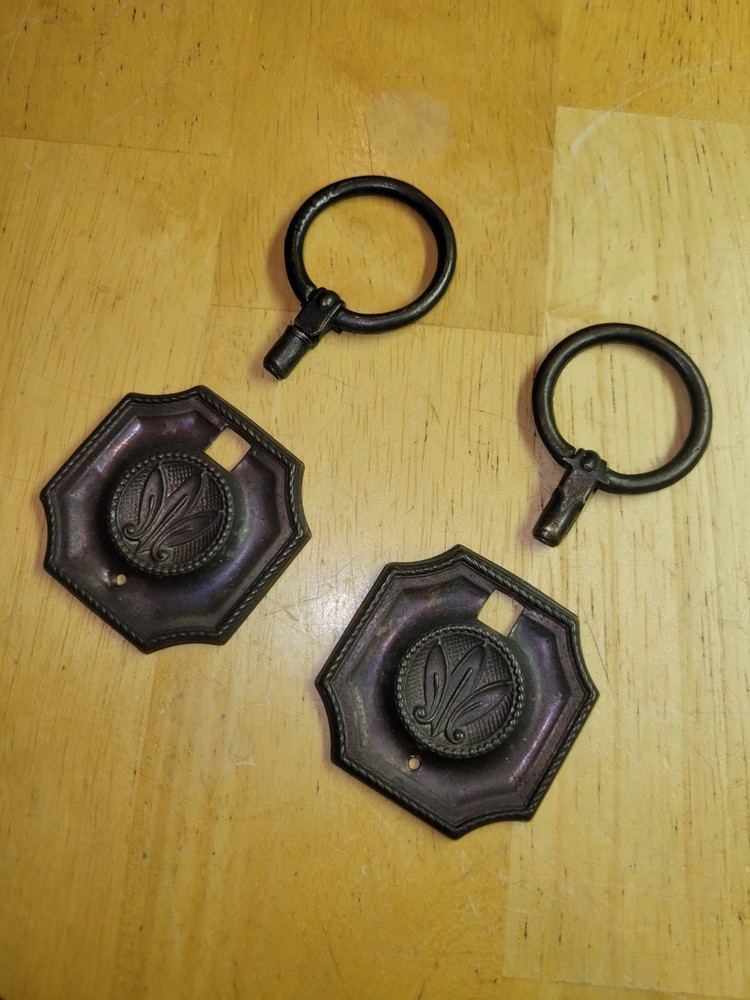 Pair of Vintage Brass Ring Drawer Pulls