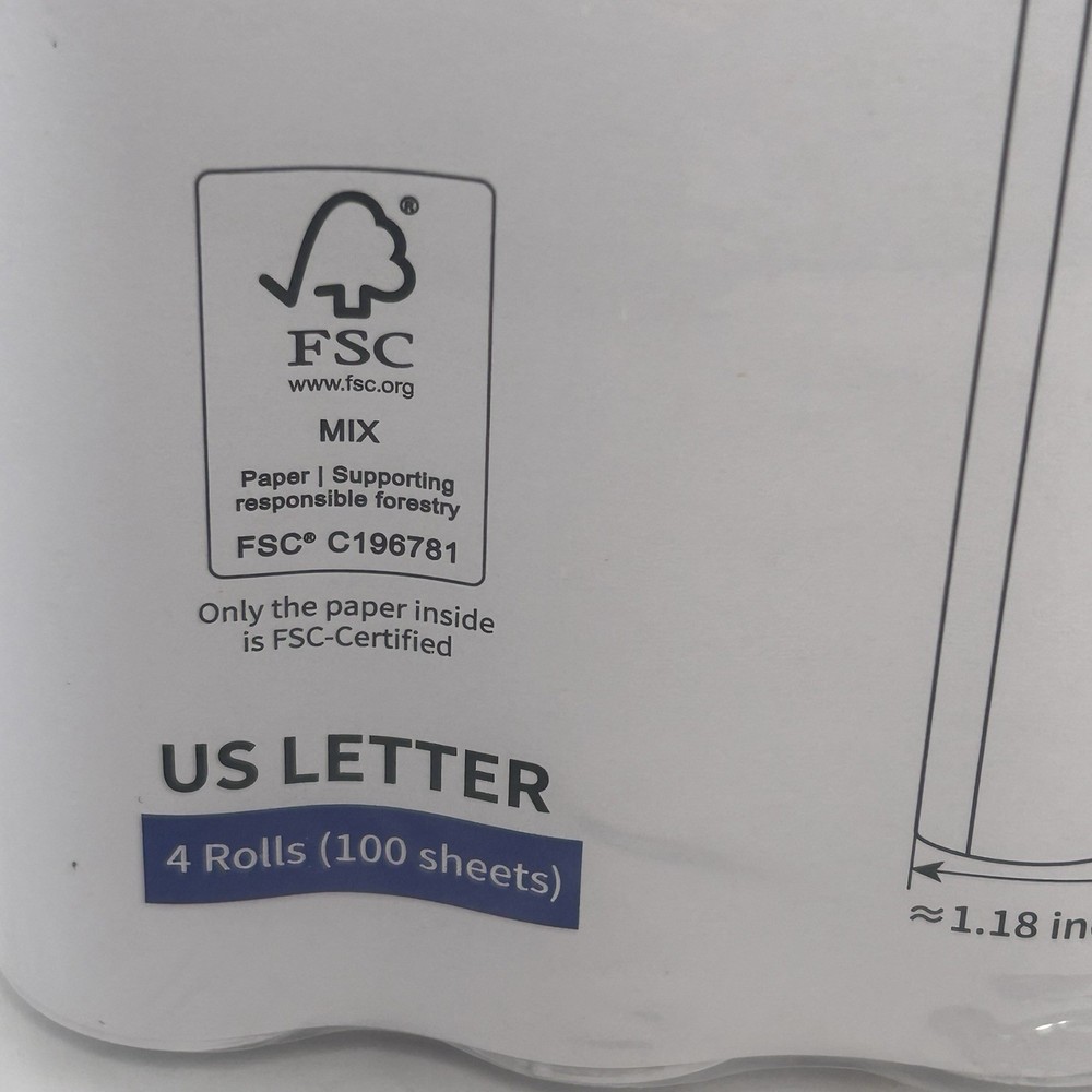 JADENS US Letter Size Quick-Dry Thermal Printer Paper 4 Rolls, Quick-dry
