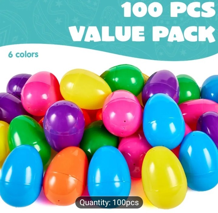 100pcs JOYIN 3.15" Easter Eggs | Large Fillable Plastic Eggs, Colorful Bright...