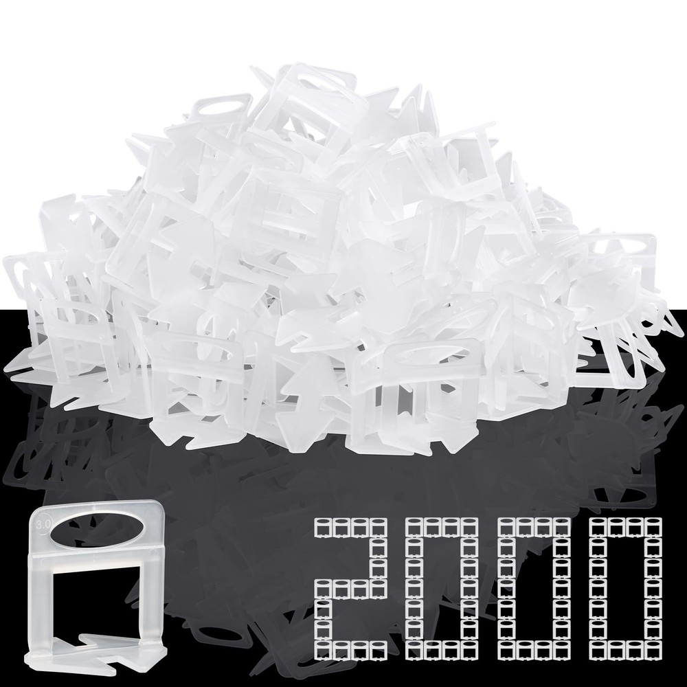 Tile Leveling System, 2000-Piece 1/8" Tile Spacers Clips Tile Tools, Tile Ins...