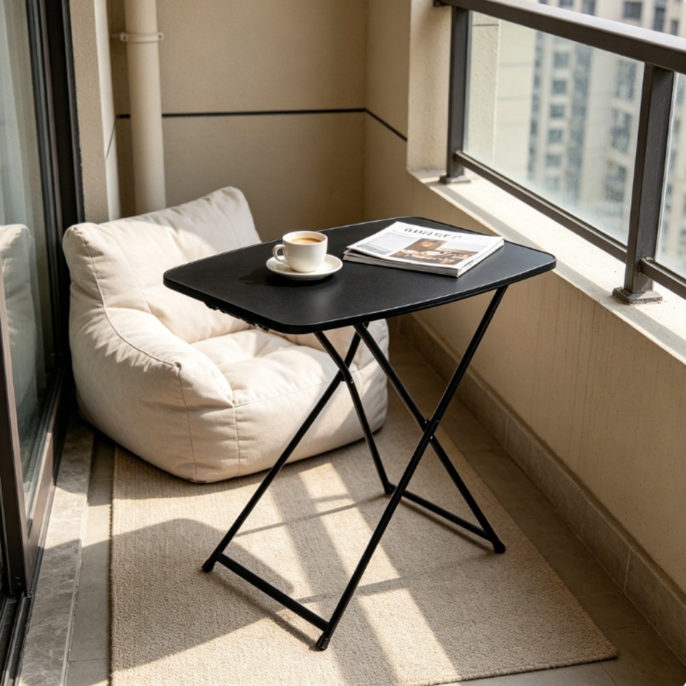 Mainstays 26 Inch Adjustable Height Personal Folding Table Black