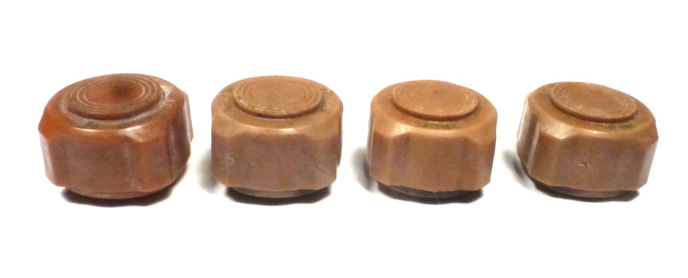 vintage SILVERTONE 6321 TABLETOP : SET OF 4 PUSH-ON lettered BAKELITE KNOBS