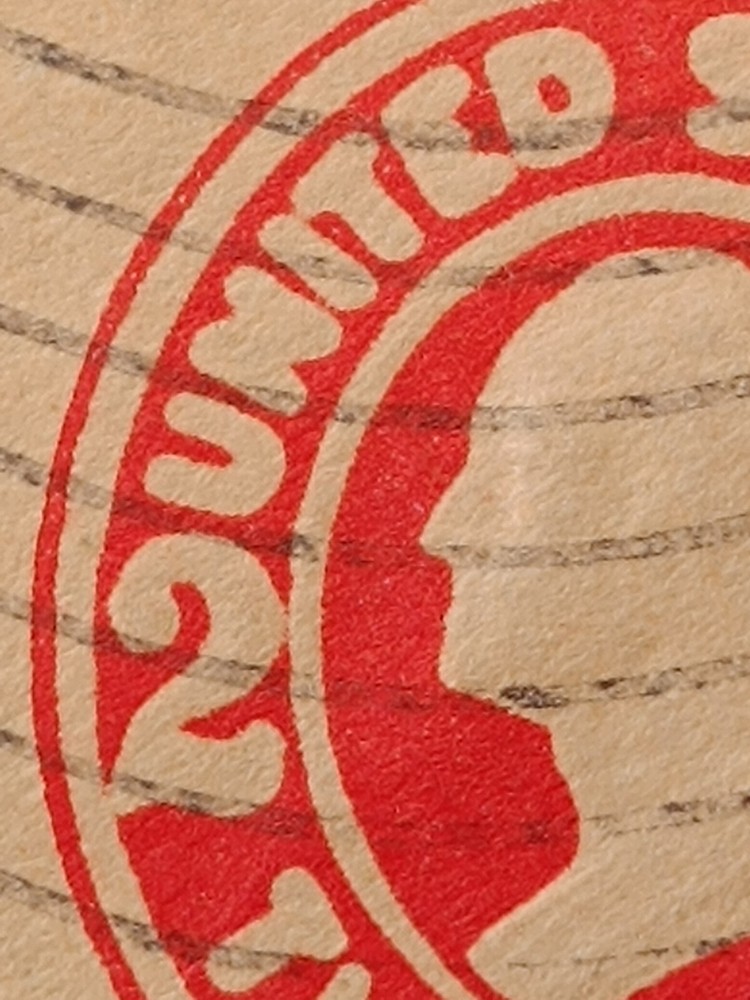 US Cut square fm envelope U91, 2c, ERROR of printing, Magic impression