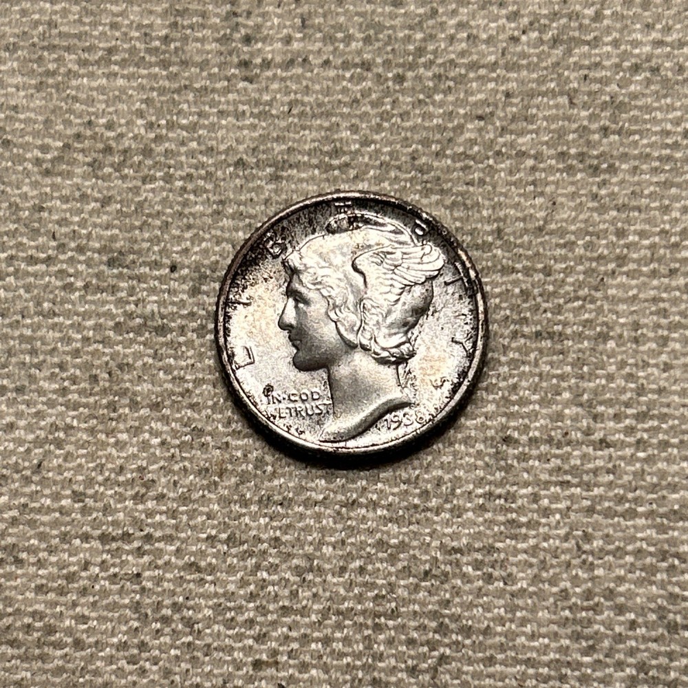 1938 Mercury Dime Near Gem BU SP