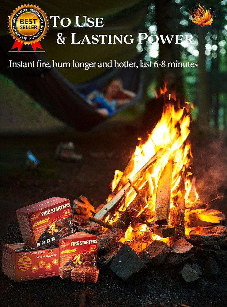 Fire Starter Squares 192 Natural & Odourless Firestarters Cubes for Campfire