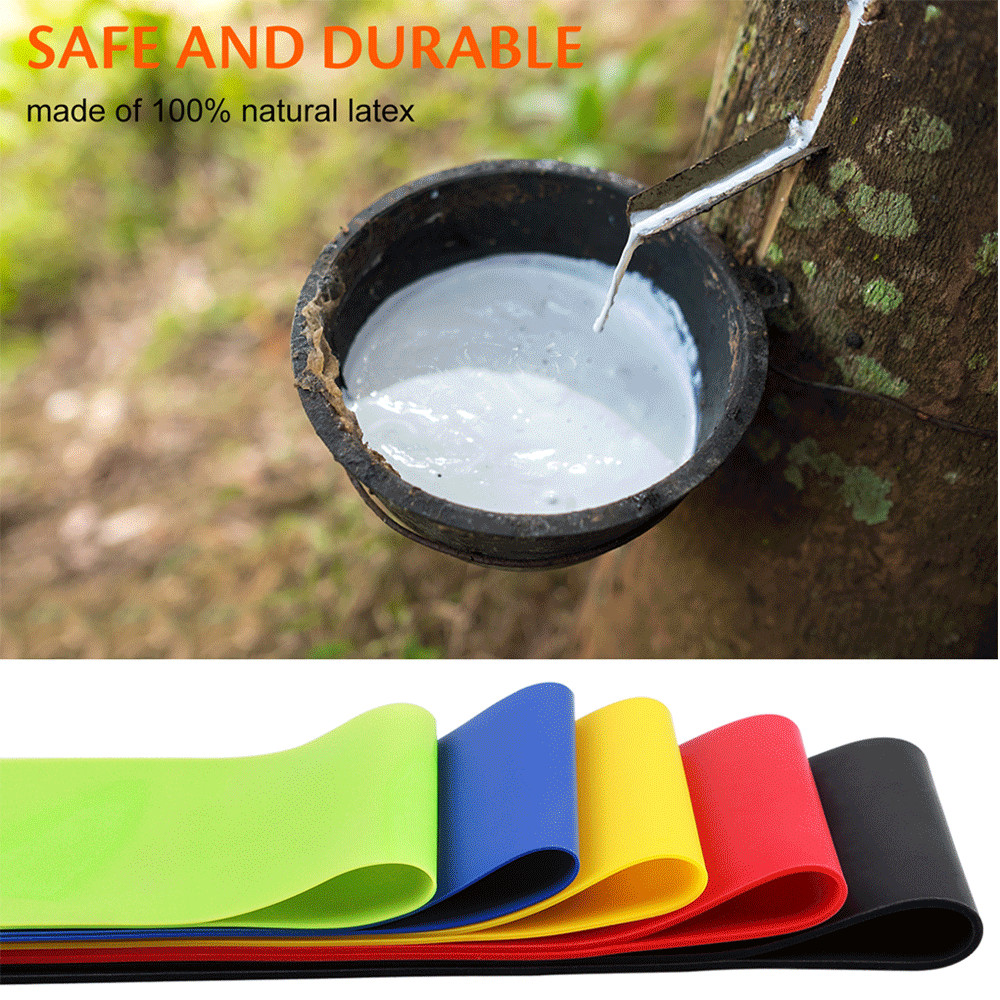 Set of 5 fitness bands, sports resistance band yoga slim elastic gymnastics band