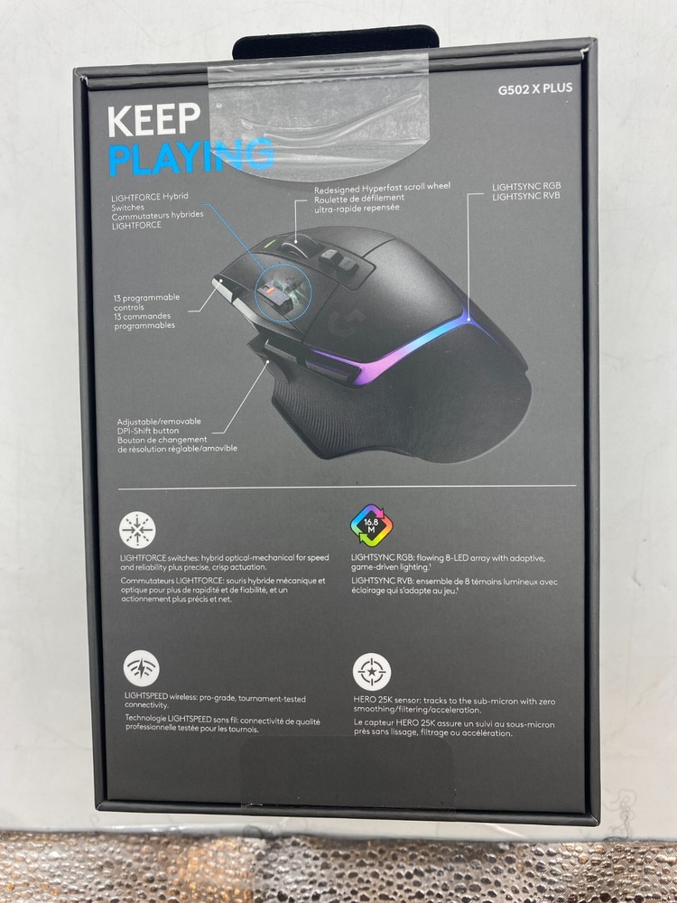 Logitech G502 X PLUS Wireless Gaming Mouse - BLACK