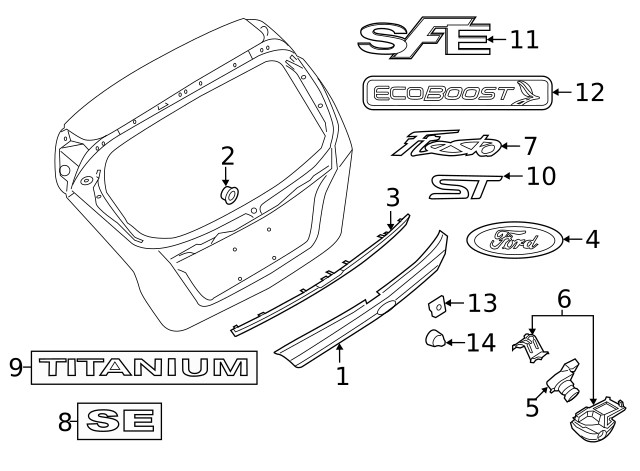 Genuine Ford Rear Camera Bracket D2BZ19H421A