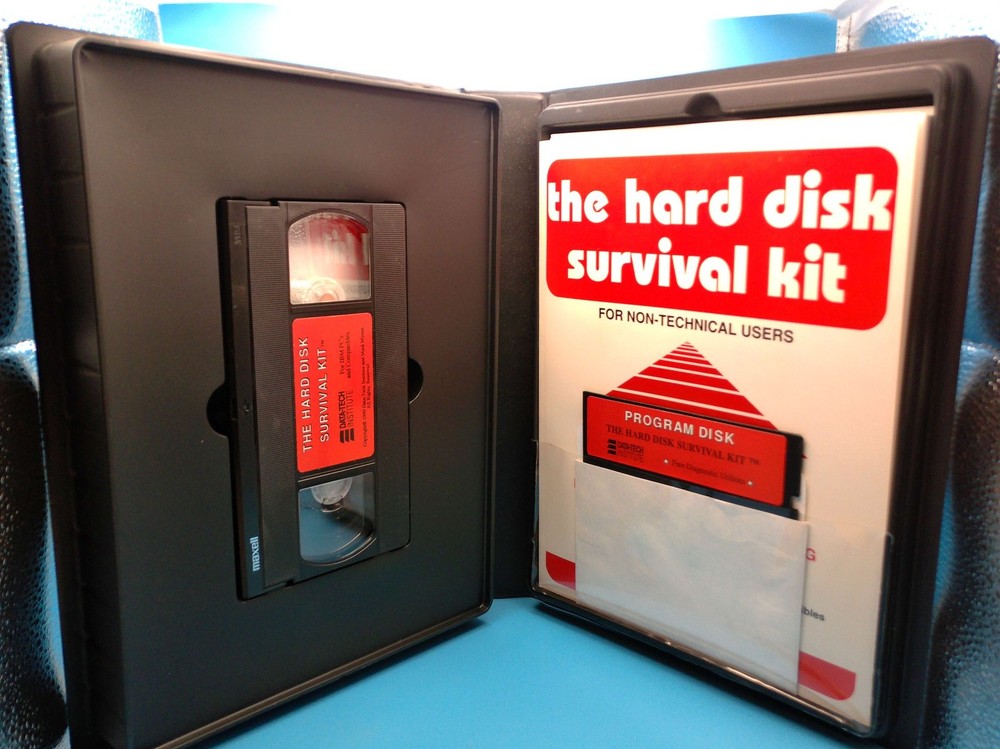 Data-Tech Institute The Hard Disk Survival Kit Workbook VHS Program Disk 1990