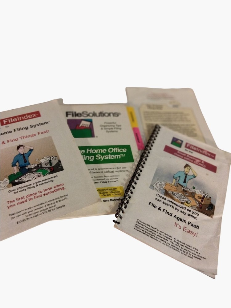 FileSolutions Home Small Office Filing System FileIndex Manuals