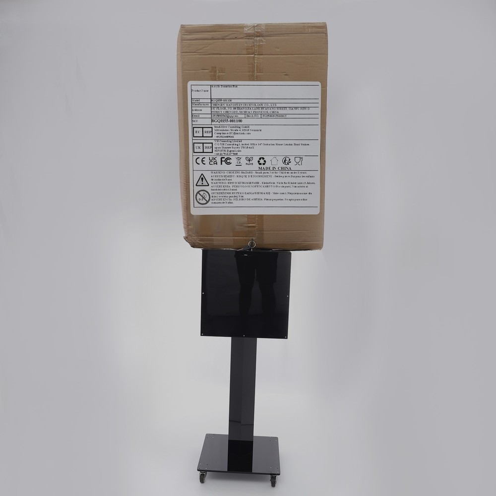 Floor Standing Donation Box with Lock, Key & Wheels for Versatile Use
