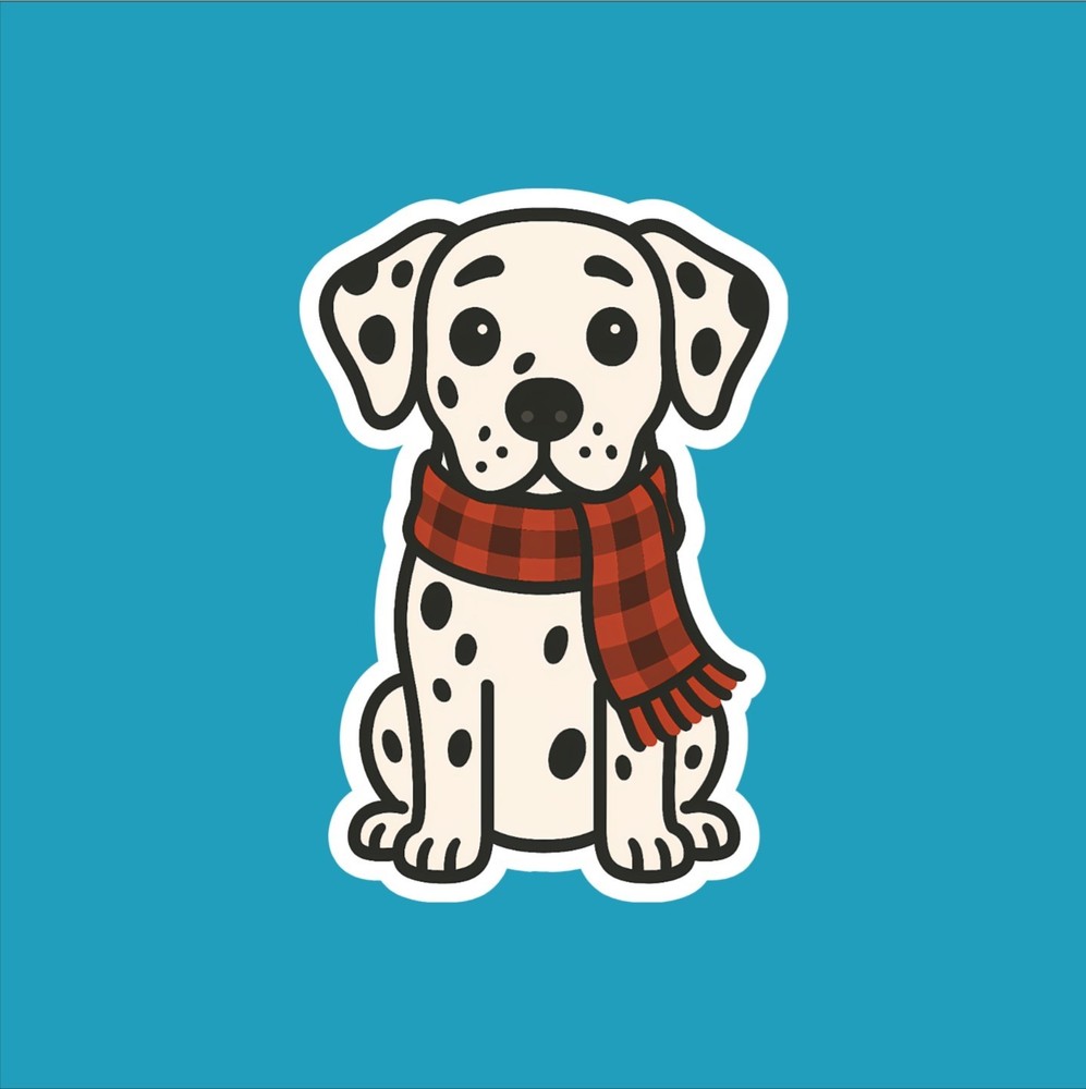 Dalmatian in Scarf Sticker