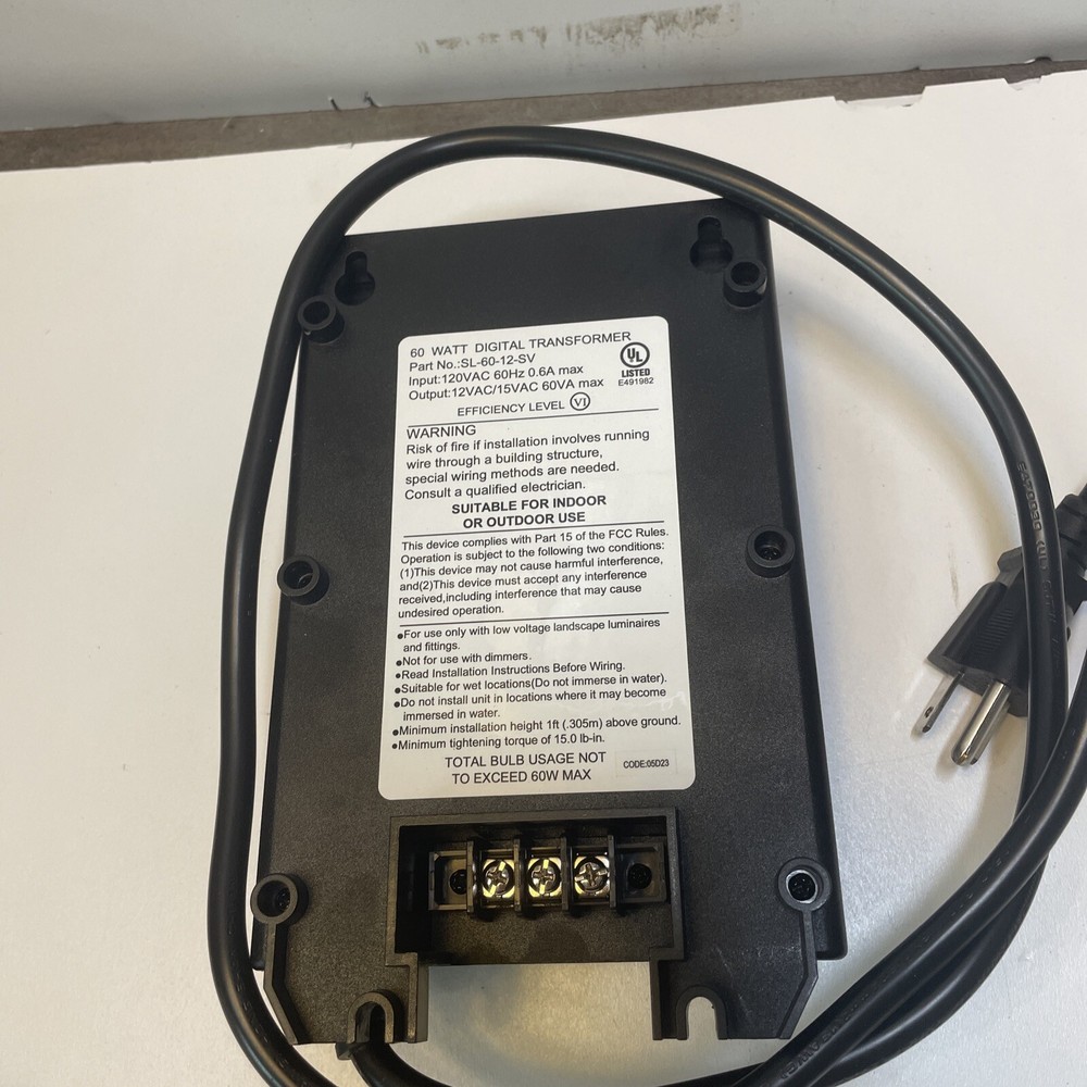 Hampton Bay 60w Digitial Transformer Black