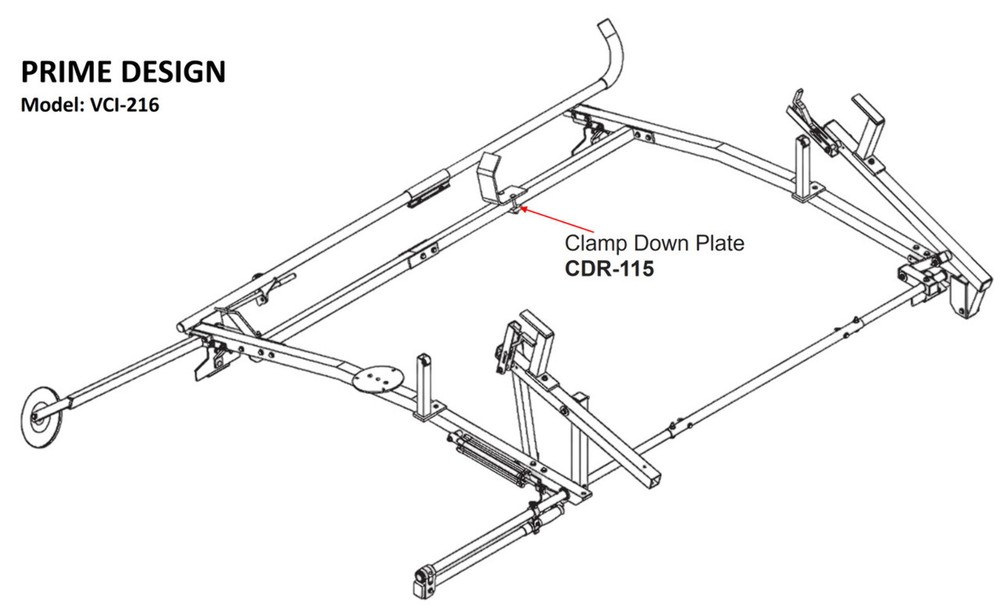 Prime Design ErgoRack Clamp Down Front Hook Plate Bracket CDR-8815