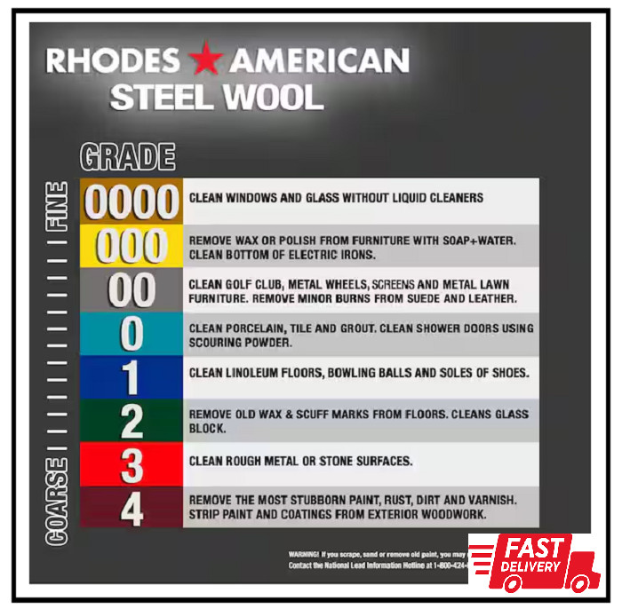 Fine Grade #00 Steel Wool (12-Pad)