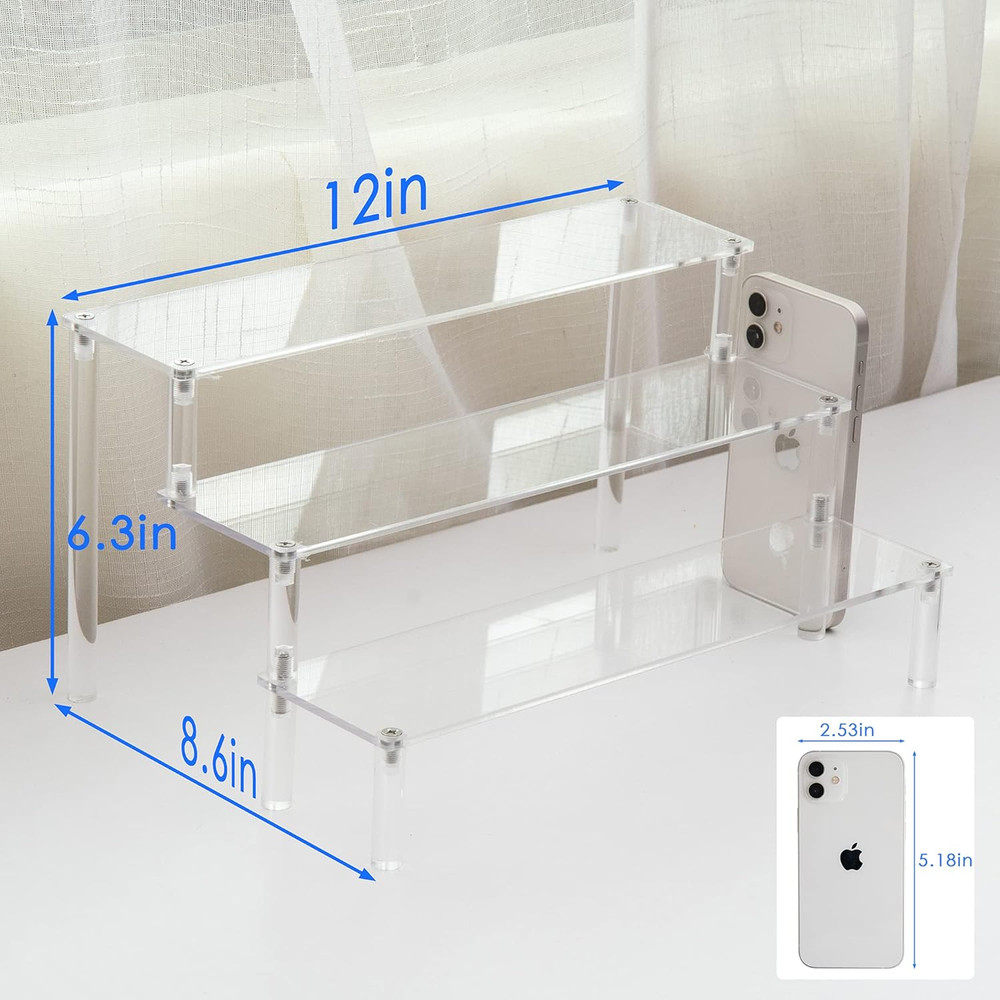 Ihomecooker 3 Steps Clear Acrylic Display Riser Cupcake Stand Display for Decora