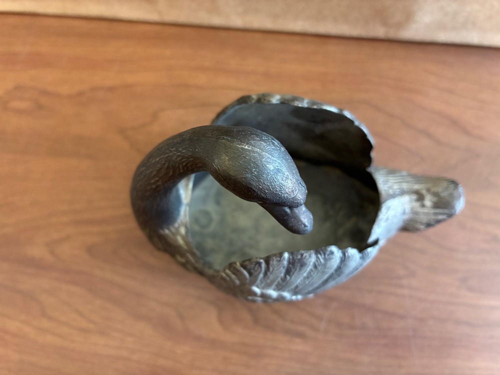 Silver Plated Swan Napkin Holder Trinket Dish Vintage Elegant