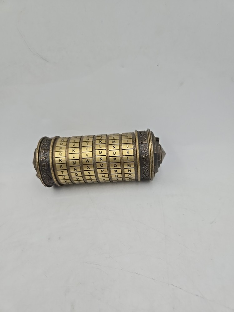 Da Vinci Code Cryptex Lock Box Puzzle Brass Romantic Annversary/Birthday Gift