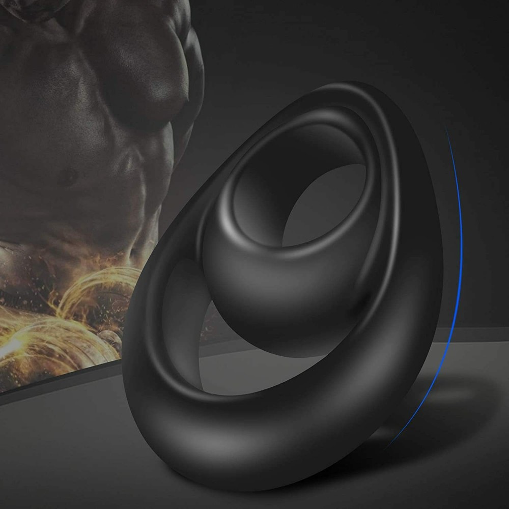 Silicone Dual Ring Penis Scrotum Ring Ball Stretcher Enhancer Delay Ejaculation