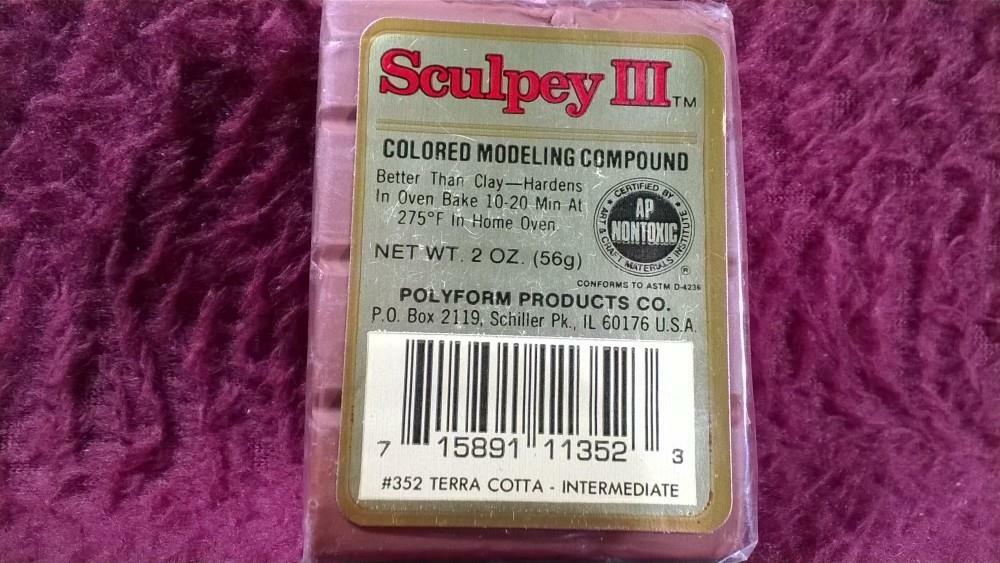#3 SCULPEY III COLORED MODELING COMPOUND #352 TERRA COTTA INTERMEDIATE 2 OZ.