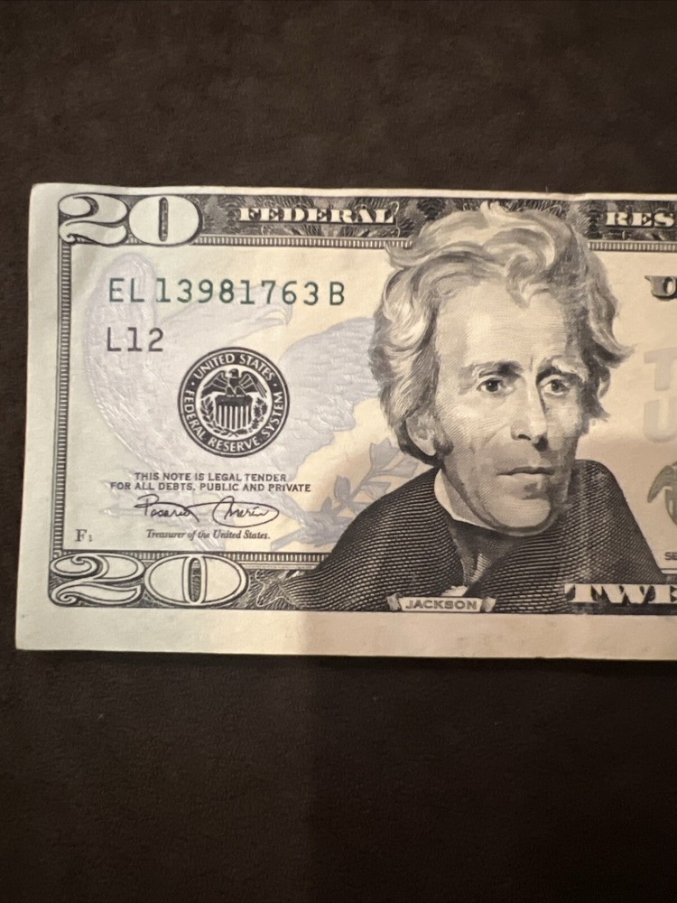 $20 dollar bill 2004 miscut error/ Misprint