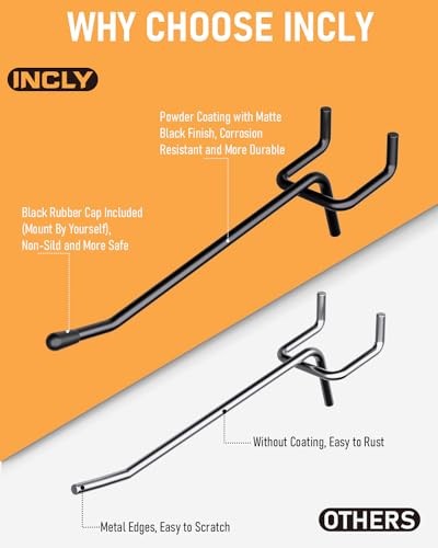 120 Pack Black Pegboard Hooks, 4/6/8 Inch Peg Board Shelving Hooks