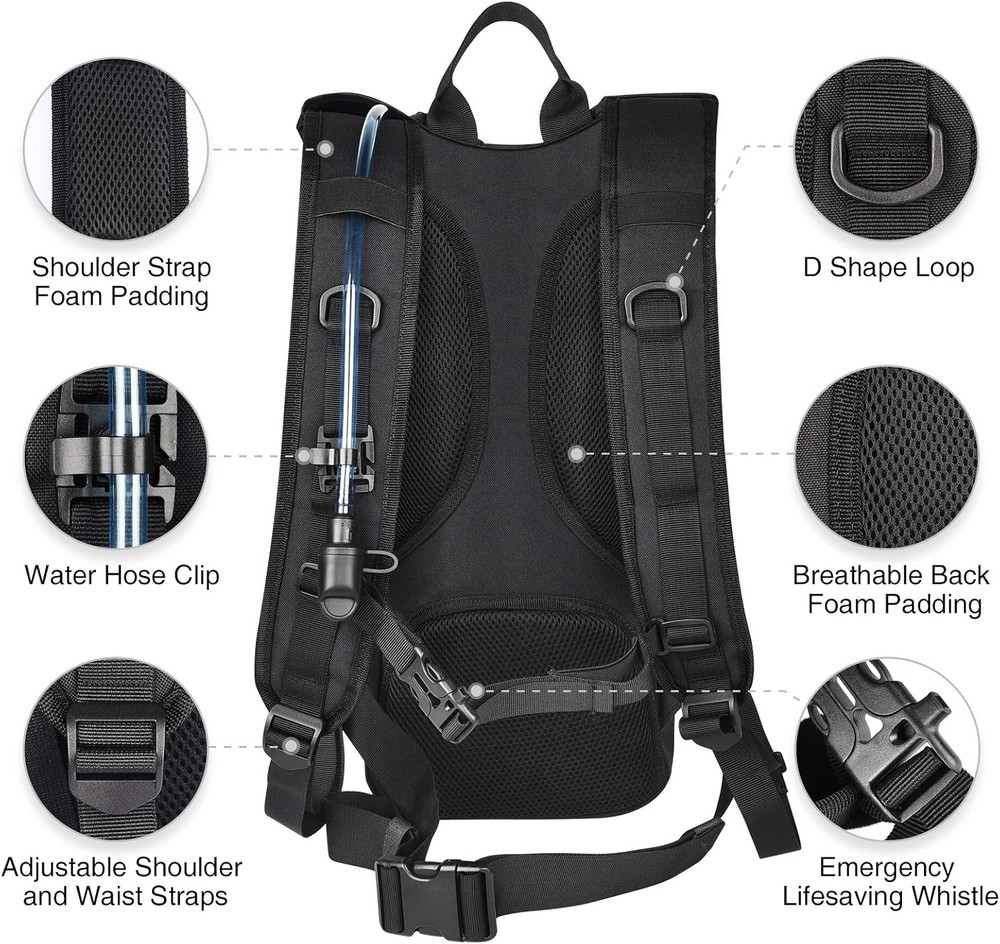 Tactical Hydration Backpack with 3L TPU Bladder for Outdoor Activities