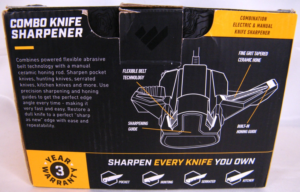 Work Sharp Combo Knife Sharpener WSCMB Electric Complete in Box TESTED
