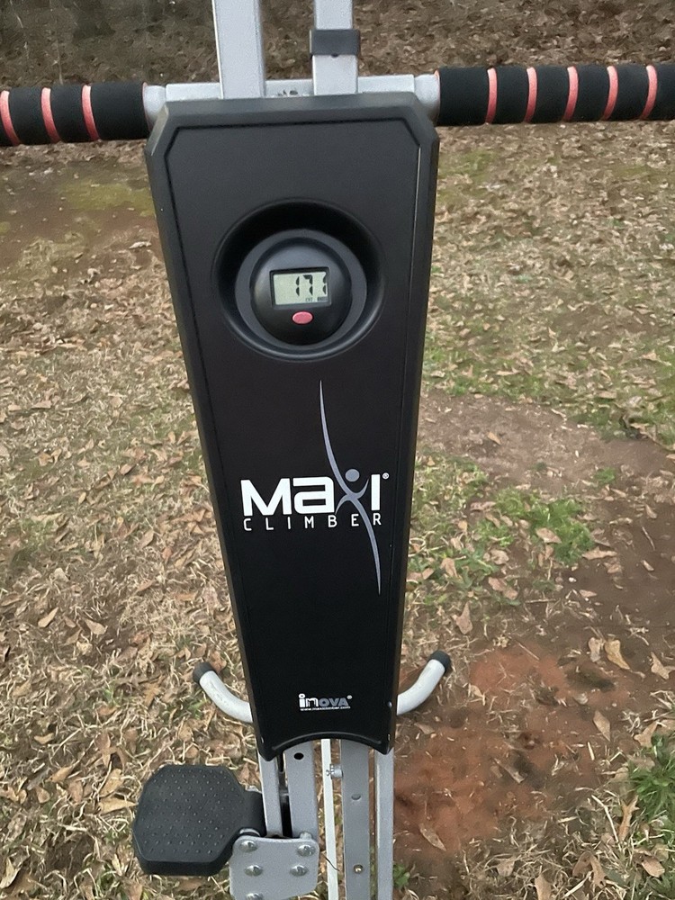 MaxiClimber Vertical Climber Exercise Machine Timer Digital Display Black Silver