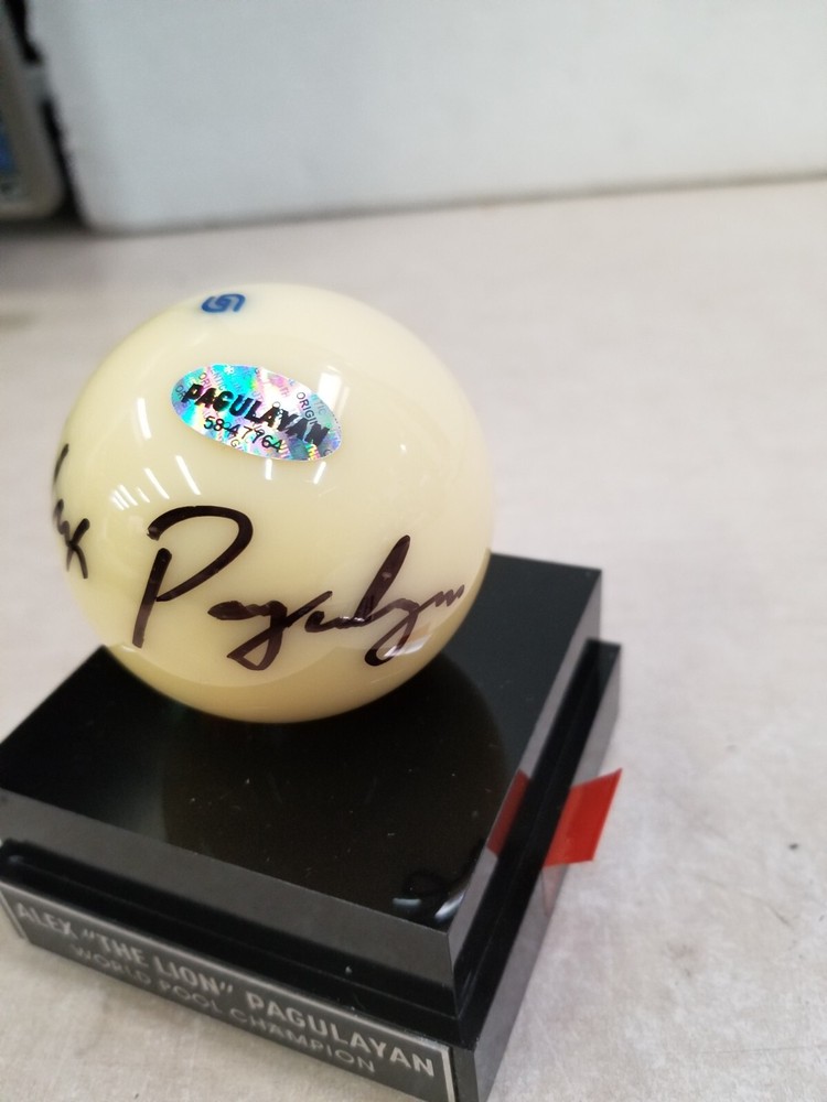 ALEX PAGULAYAN SIGNED POOL CUE BALL W/ COA