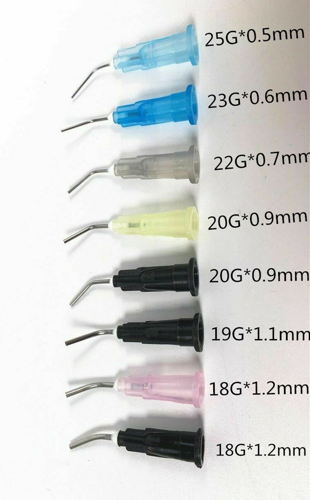 Dental Syringe Tips Applicator Prebent Brush End Conveyor Needle Tips