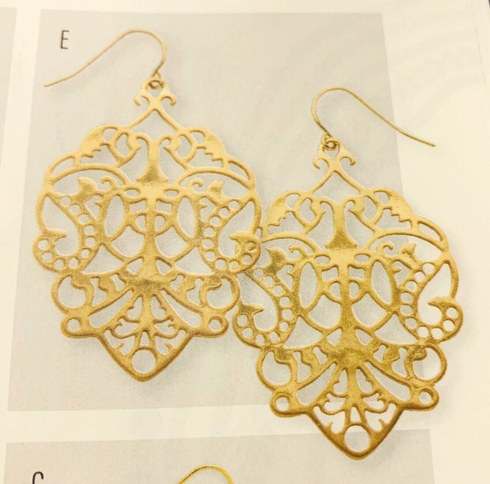 Premier Designs DARCY matte gold tone fishhook earring.