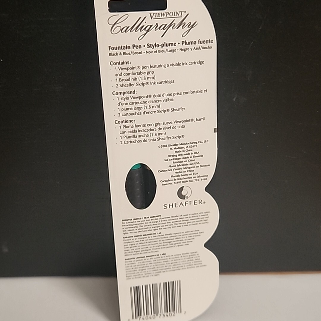 Sheaffer Viewpoint Calligraphy Fountain Pen Blue Black NIB New 73402 Free Ship!