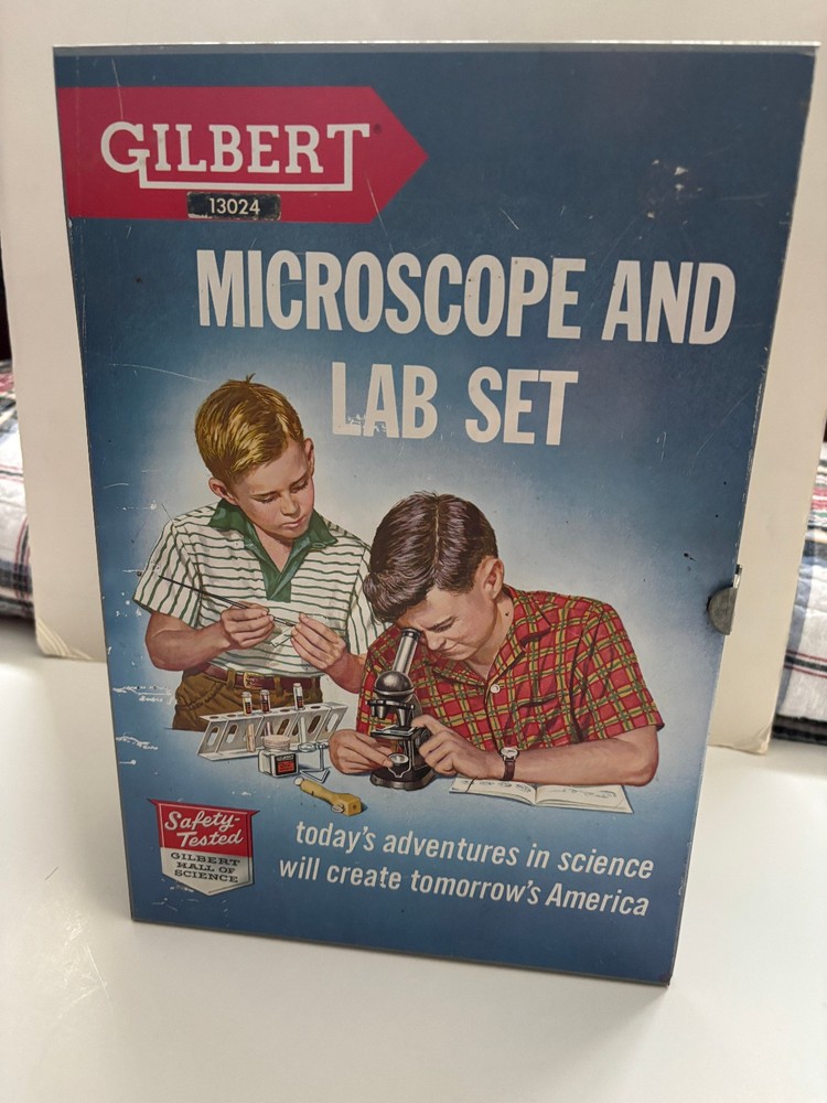 Vintage A.C. Gilbert Microscope & Lab Set #13024 circa 1950's, incomplete set